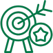 Green target with star and leaf — goal achievement or sustainability focus
