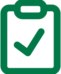 Green checkmark inside square — approval, completion, or success indicator